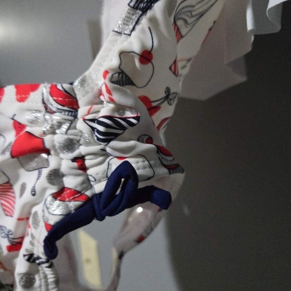 Tommy Bahama Girls Swimsuit 3T Red White - Picture 6 of 7
